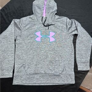 LG Under Armour Gray Hoodie with Purple Interior